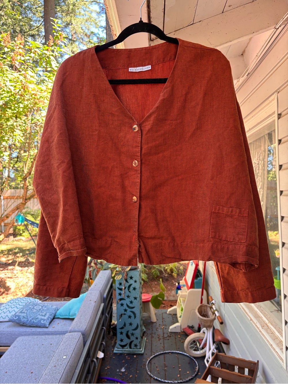 Boxy Rust Button-Front Top by Bryn Walker